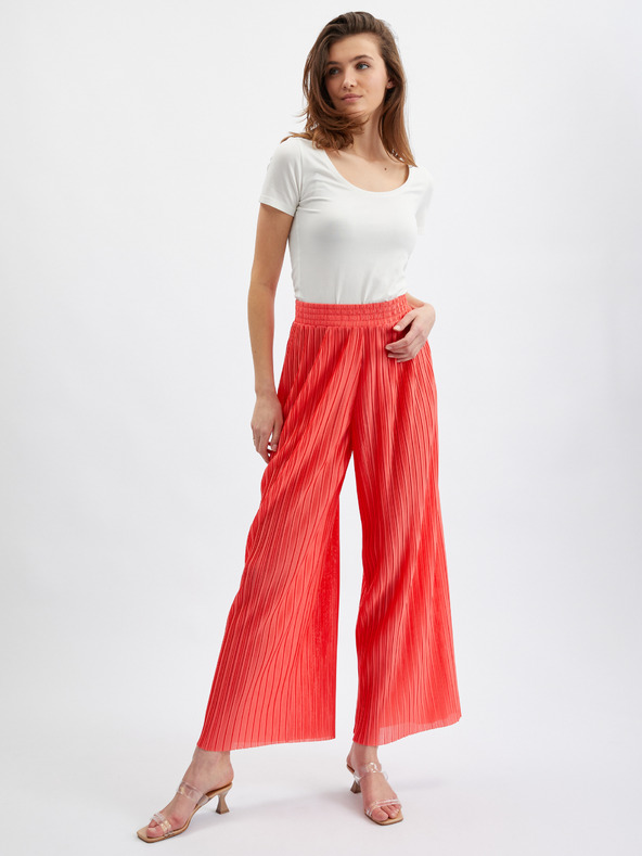 Orsay Rote Damen-Hose mit weitem Bein ORSAY