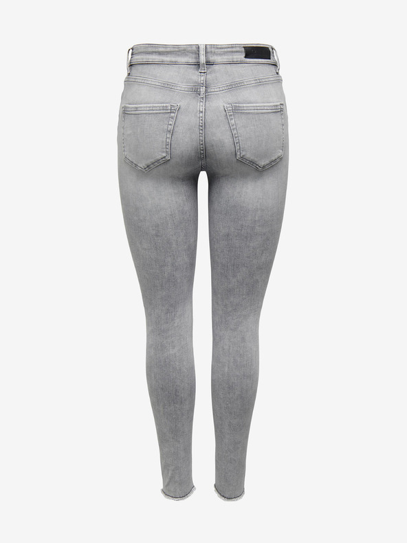 ONLY Hellgraue Skinny Fit Jeans für Damen ONLY Blush mit Rippstrick