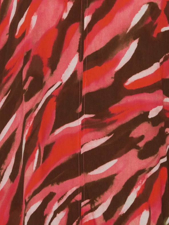 Fransa Braunes und rotes gemustertes Maxikleid Fransa