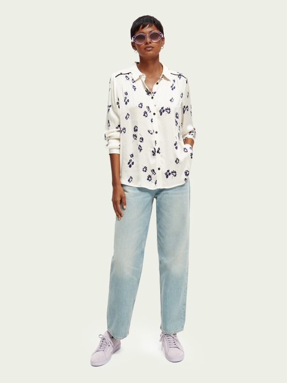 Scotch & Soda Hellblaue Damenjeans mit weitem Bein Scotch & Soda