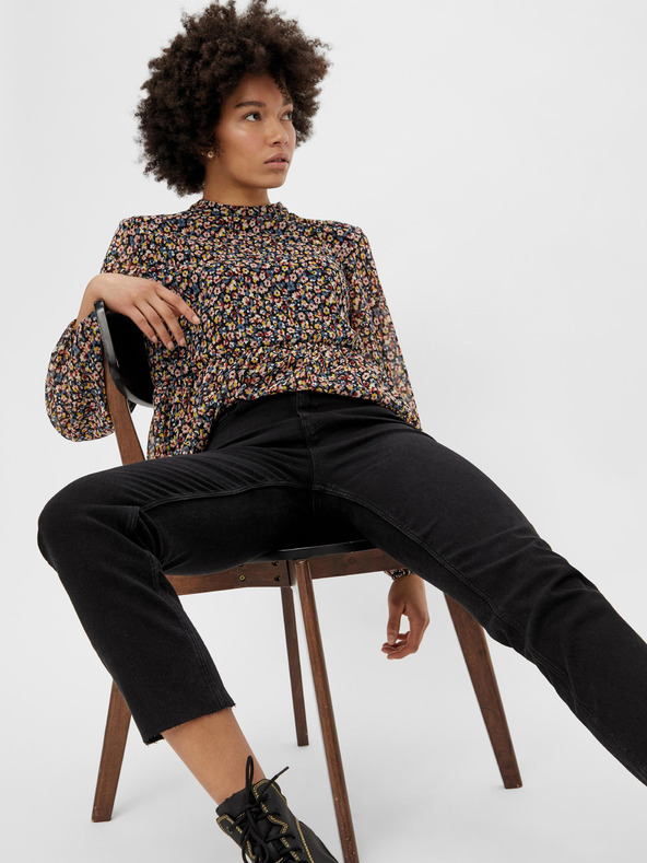 Pieces Schwarze, gerade geschnittene Jeans Pieces Luna