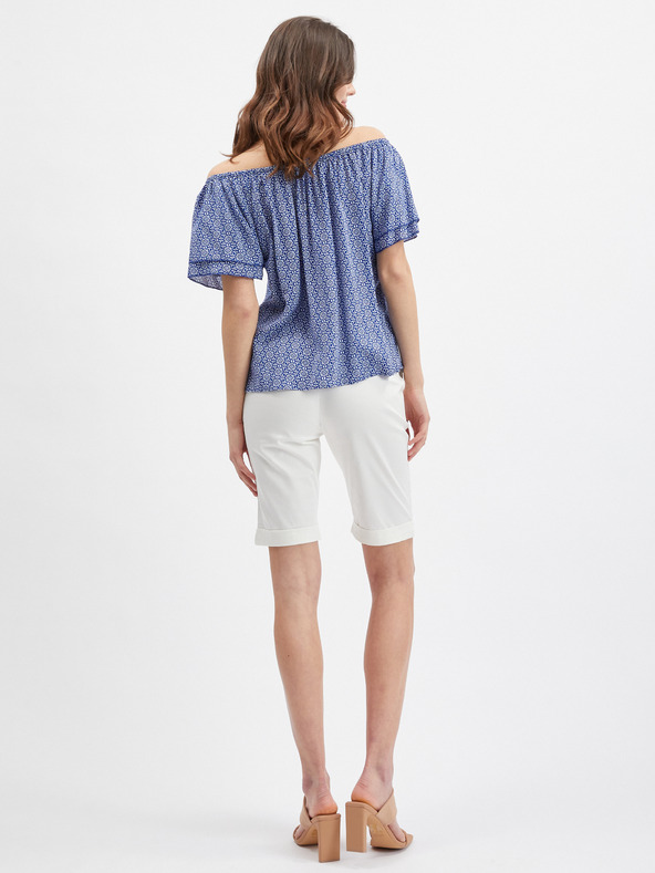 Orsay Blaue gemusterte Damenbluse ORSAY