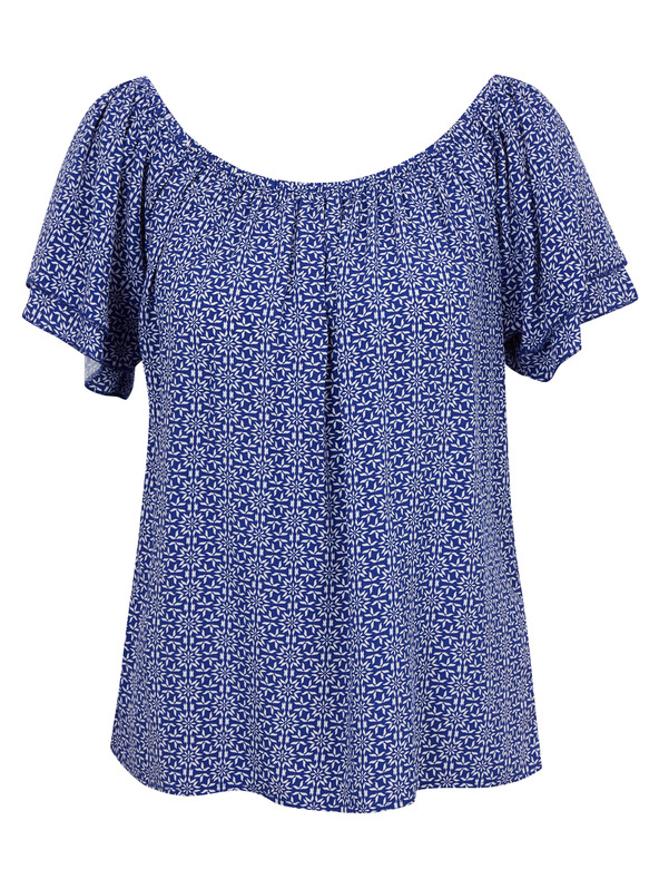 Orsay Blaue gemusterte Damenbluse ORSAY