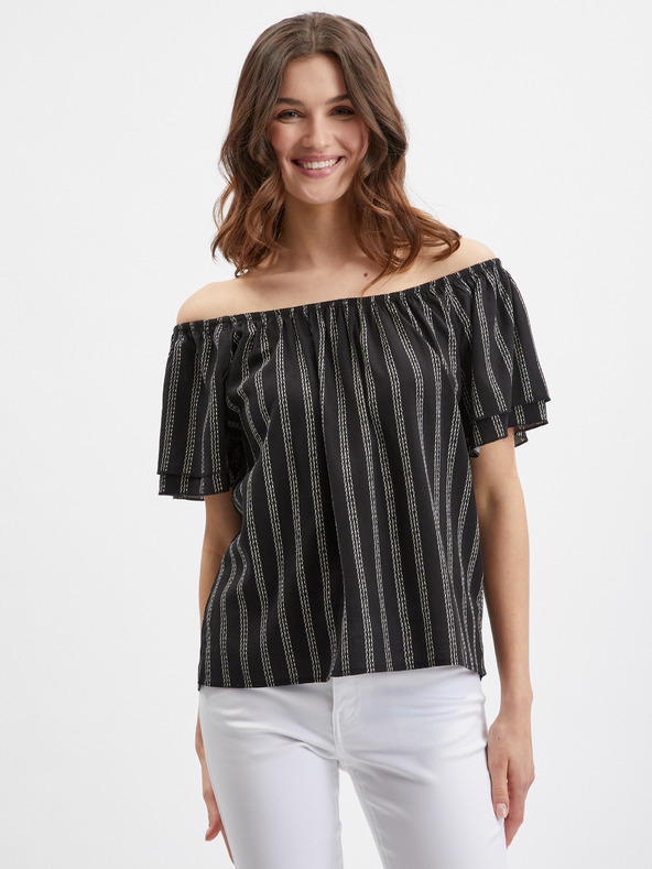 Orsay Schwarze gestreifte Damenbluse ORSAY