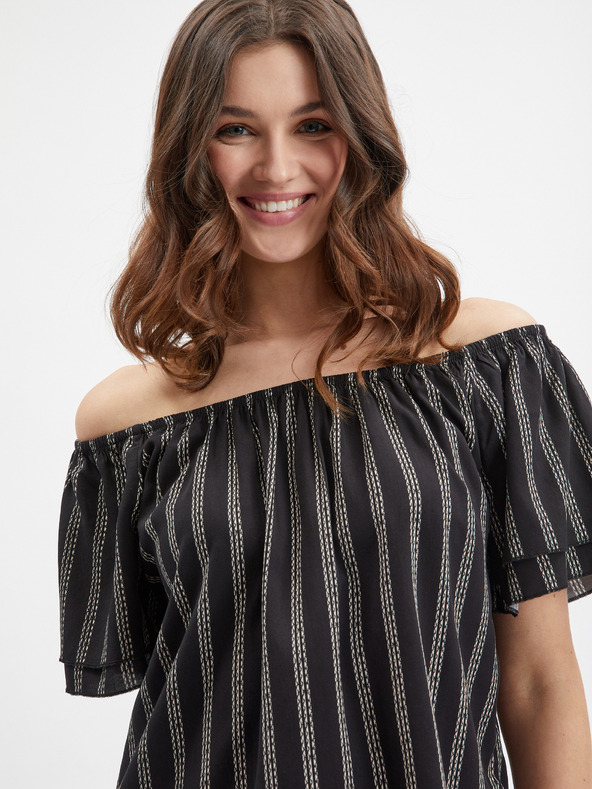 Orsay Schwarze gestreifte Damenbluse ORSAY
