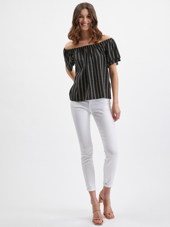Orsay Schwarze gestreifte Damenbluse ORSAY
