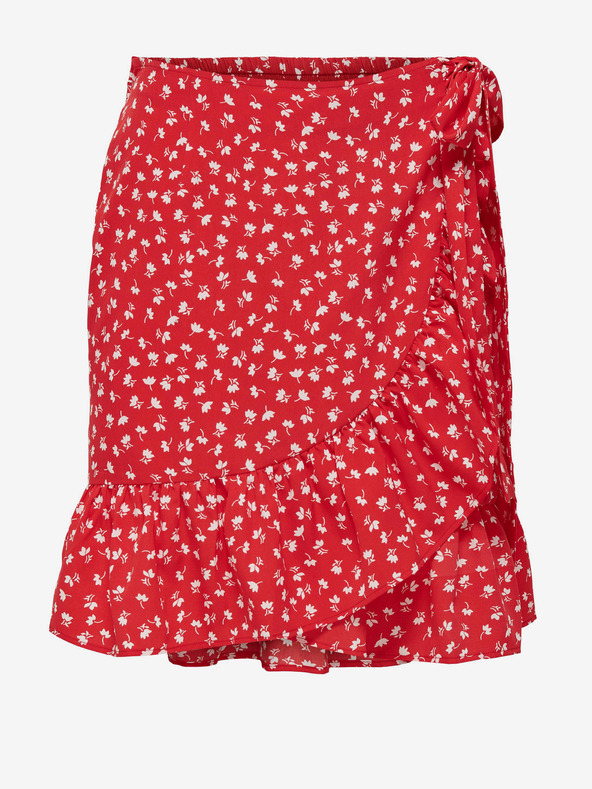 ONLY Roter geblümter Wickelrock für Damen ONLY Olivia