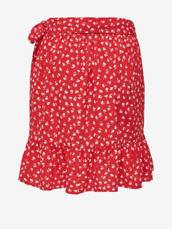 ONLY Roter geblümter Wickelrock für Damen ONLY Olivia