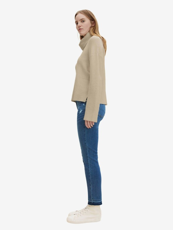 Tom Tailor Blaue Slim-Fit-Jeans für Damen mit Rippeffekt Tom Tailor