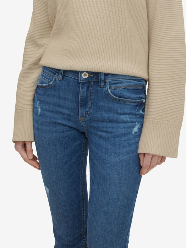 Tom Tailor Blaue Slim-Fit-Jeans für Damen mit Rippeffekt Tom Tailor