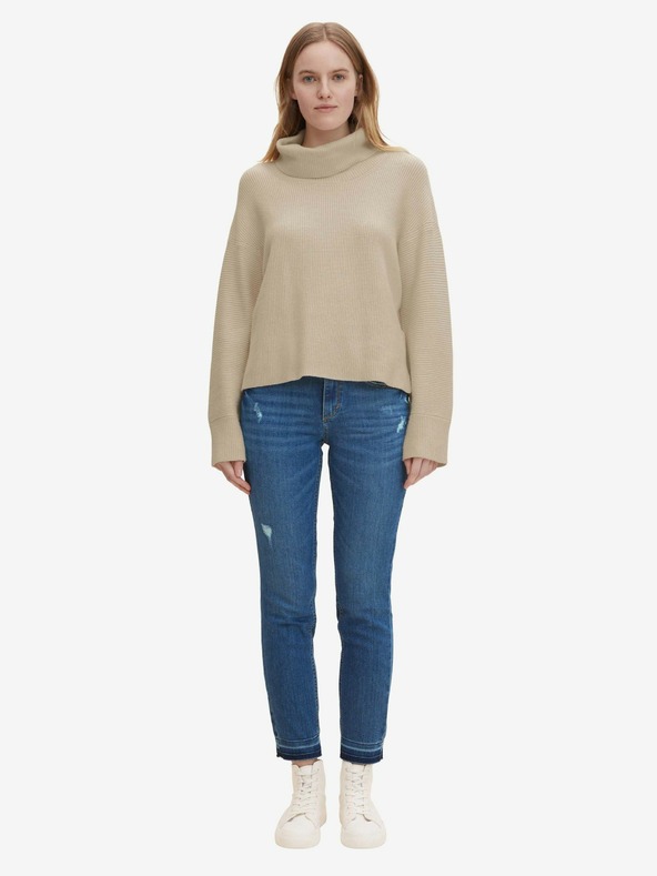 Tom Tailor Blaue Slim-Fit-Jeans für Damen mit Rippeffekt Tom Tailor