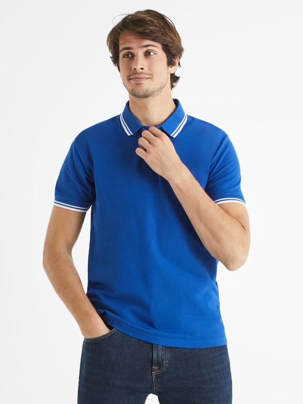 Celio Beline Polo T-Shirt Blau