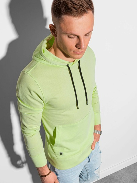 Ombre Clothing Hellgrüner Herren-Kapuzenpullover B1154