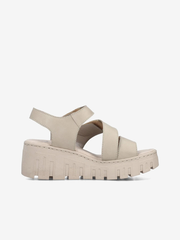Rieker Beige Damen-Keilsandaletten Rieker