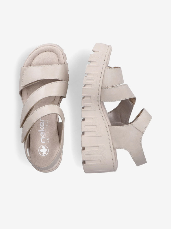 Rieker Beige Damen-Keilsandaletten Rieker