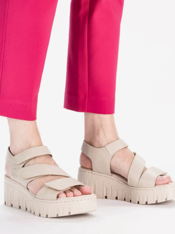 Rieker Beige Damen-Keilsandaletten Rieker