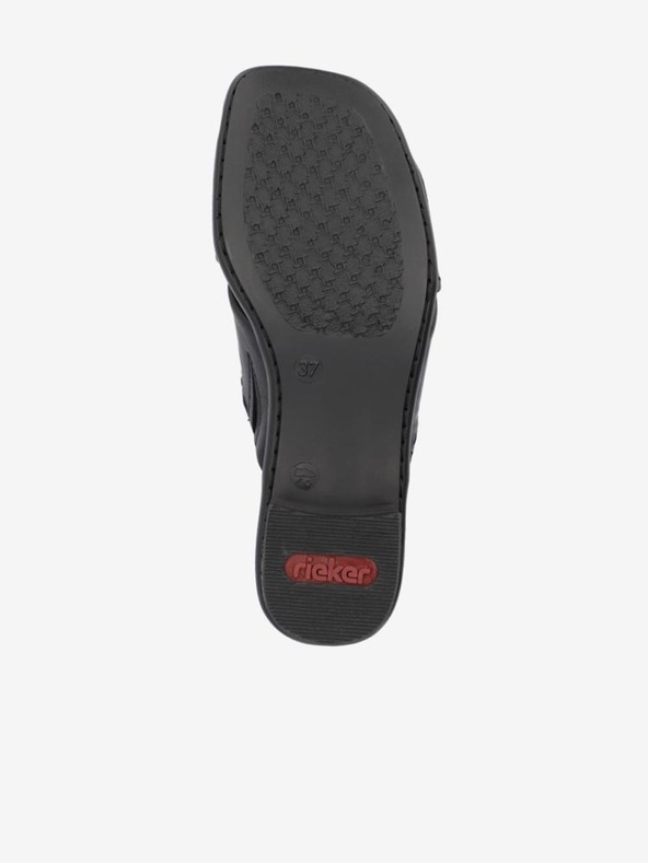 Rieker Schwarze Damen Leder Pantoffeln Rieker