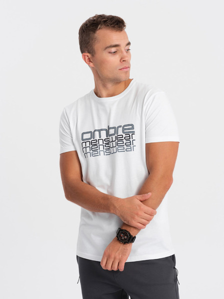 Ombre Clothing Weißes Herren T-Shirt Ombre Kleidung