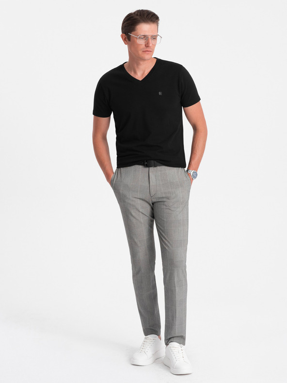 Ombre Clothing Schwarzes Herren-T-Shirt mit V-Ausschnitt Ombre Clothing