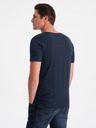Ombre Clothing Dunkelblaues Herren-T-Shirt mit V-Ausschnitt Ombre Clothing