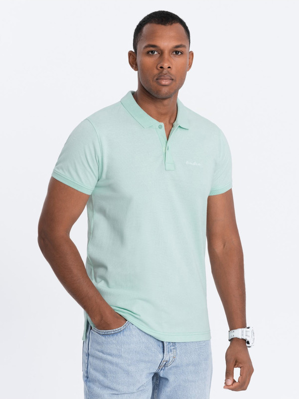 Ombre Clothing Türkisfarbenes Herren-Poloshirt Ombre-Kleidung