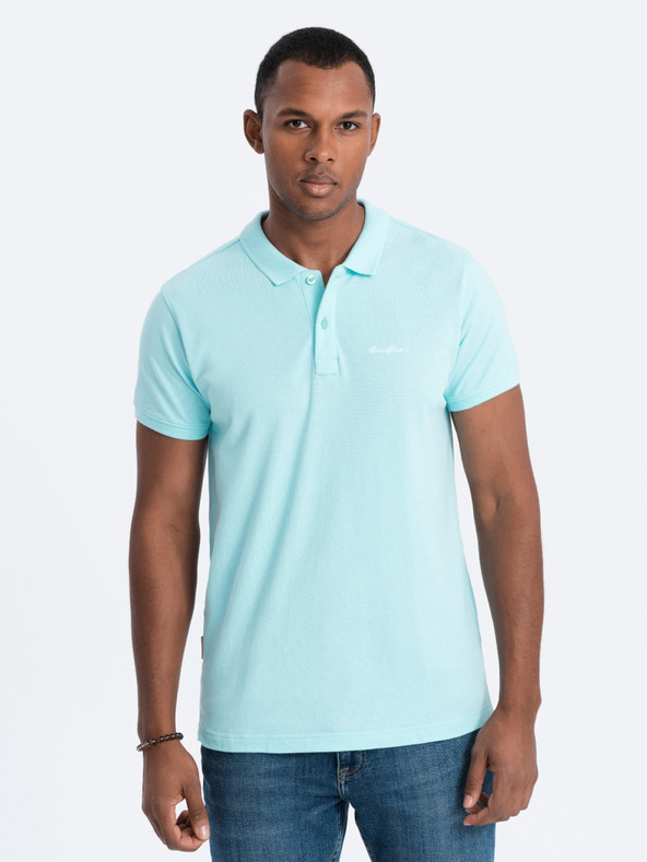 Ombre Clothing Türkisfarbenes Herren-Poloshirt Ombre-Kleidung