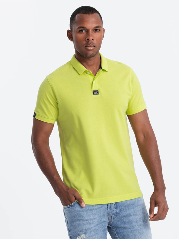 Ombre Clothing Hellgrünes Herren-Poloshirt Ombre Kleidung