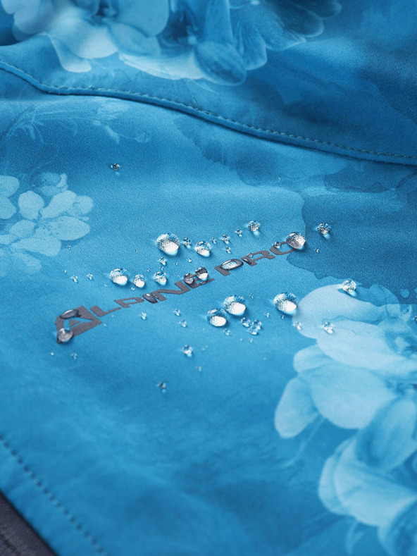 ALPINE PRO Blaue gemusterte Damen-Softshell-Jacke ALPINE PRO HOORA