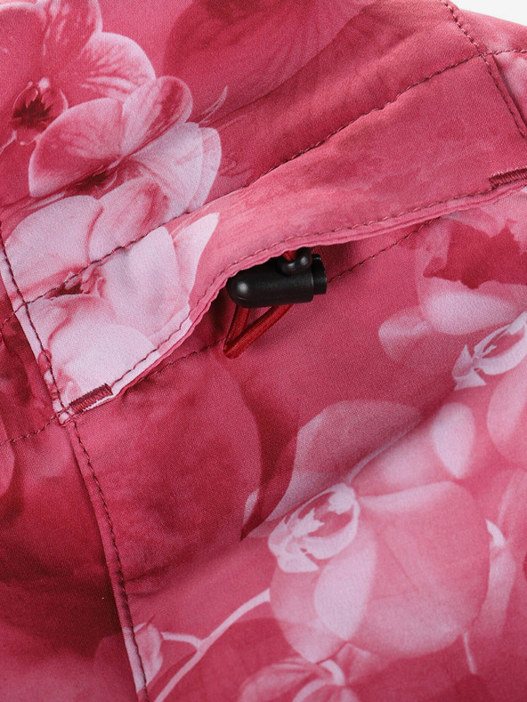 ALPINE PRO Rot gemusterte Damen-Softshell-Jacke ALPINE PRO HOORA