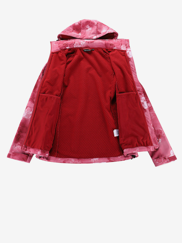 ALPINE PRO Rot gemusterte Damen-Softshell-Jacke ALPINE PRO HOORA