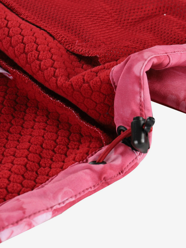 ALPINE PRO Rot gemusterte Damen-Softshell-Jacke ALPINE PRO HOORA