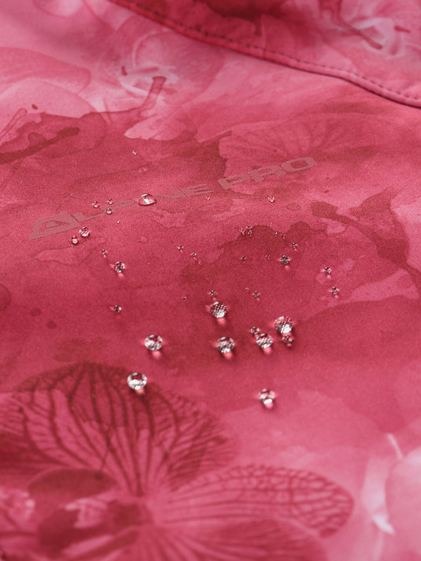 ALPINE PRO Rot gemusterte Damen-Softshell-Jacke ALPINE PRO HOORA