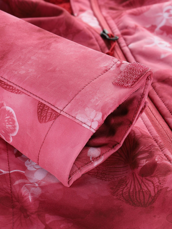 ALPINE PRO Rot gemusterte Damen-Softshell-Jacke ALPINE PRO HOORA