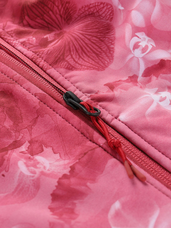 ALPINE PRO Rot gemusterte Damen-Softshell-Jacke ALPINE PRO HOORA