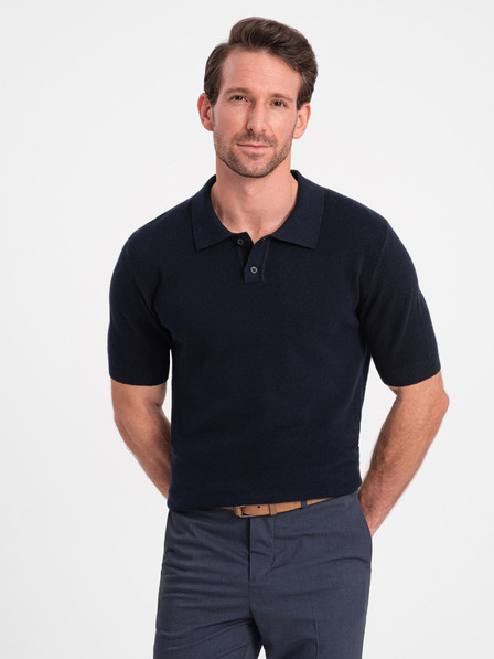 Ombre Clothing Dunkelblaues Herren-Polohemd Ombre Clothing
