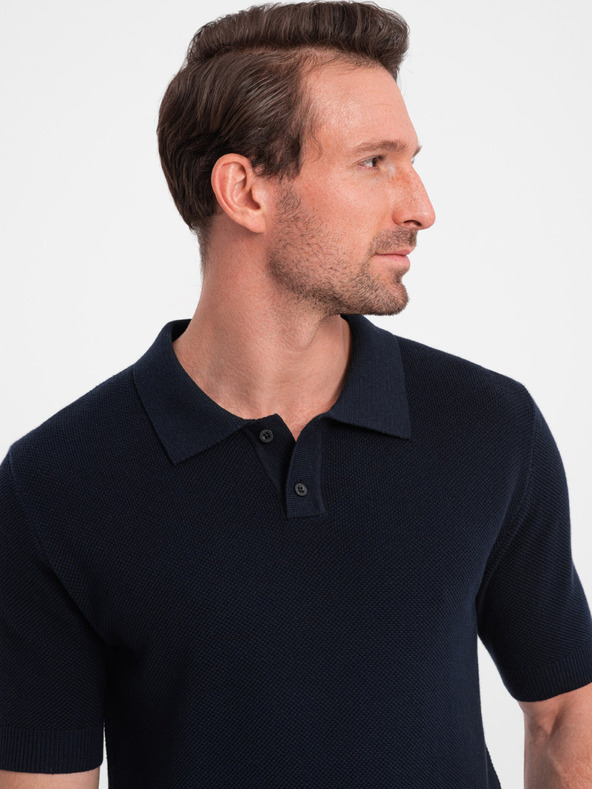 Ombre Clothing Dunkelblaues Herren-Polohemd Ombre Clothing