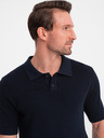 Ombre Clothing Dunkelblaues Herren-Polohemd Ombre Clothing