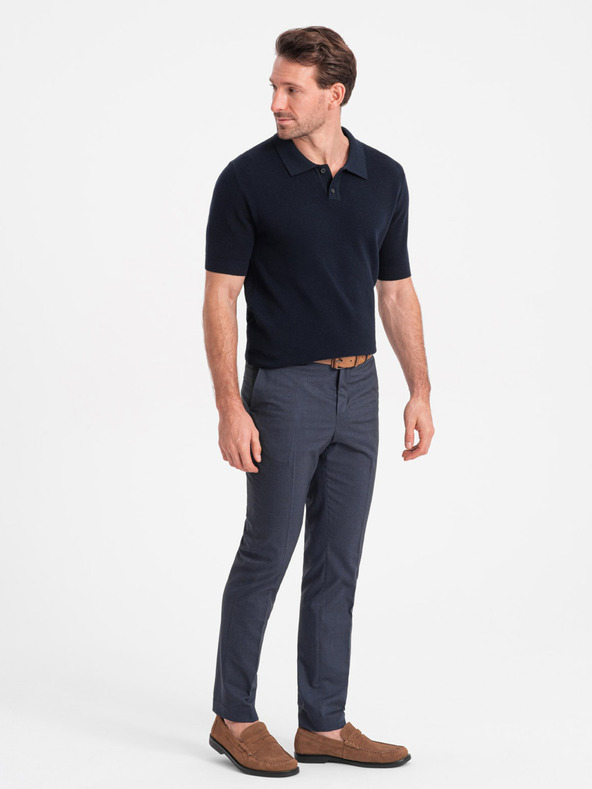 Ombre Clothing Dunkelblaues Herren-Polohemd Ombre Clothing