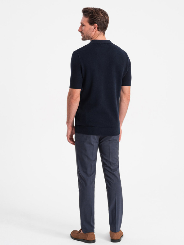 Ombre Clothing Dunkelblaues Herren-Polohemd Ombre Clothing