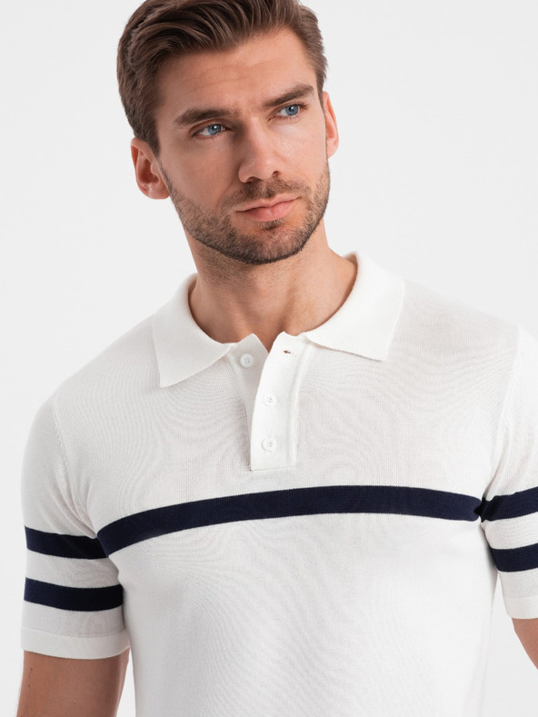 Ombre Clothing Weißes Herren-Poloshirt Ombre Clothing