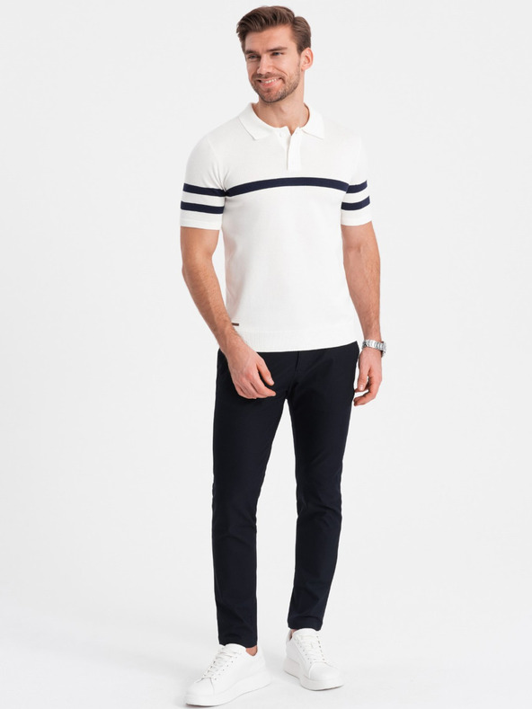 Ombre Clothing Weißes Herren-Poloshirt Ombre Clothing