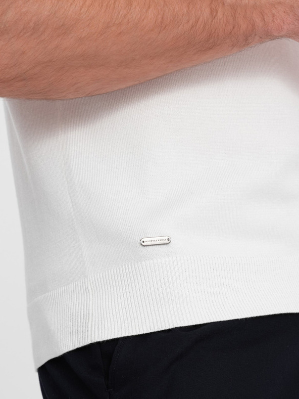 Ombre Clothing Weißes Herren-Poloshirt Ombre Clothing