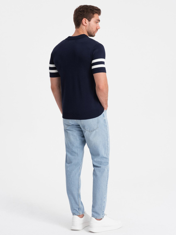 Ombre Clothing Dunkelblaues Herren-Poloshirt Ombre Clothing