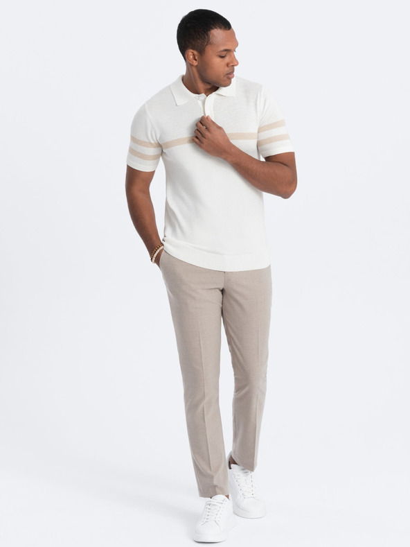 Ombre Clothing Cremefarbenes Herren-Poloshirt Ombre-Kleidung