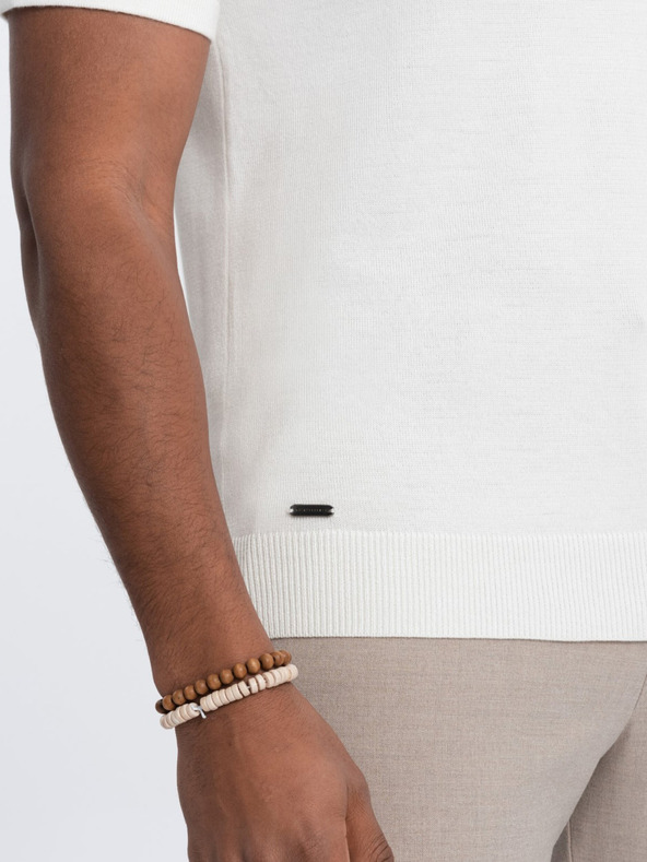 Ombre Clothing Cremefarbenes Herren-Poloshirt Ombre-Kleidung