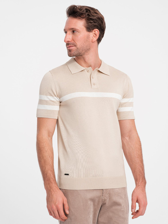 Ombre Clothing Beige Herren-Poloshirt Ombre Kleidung