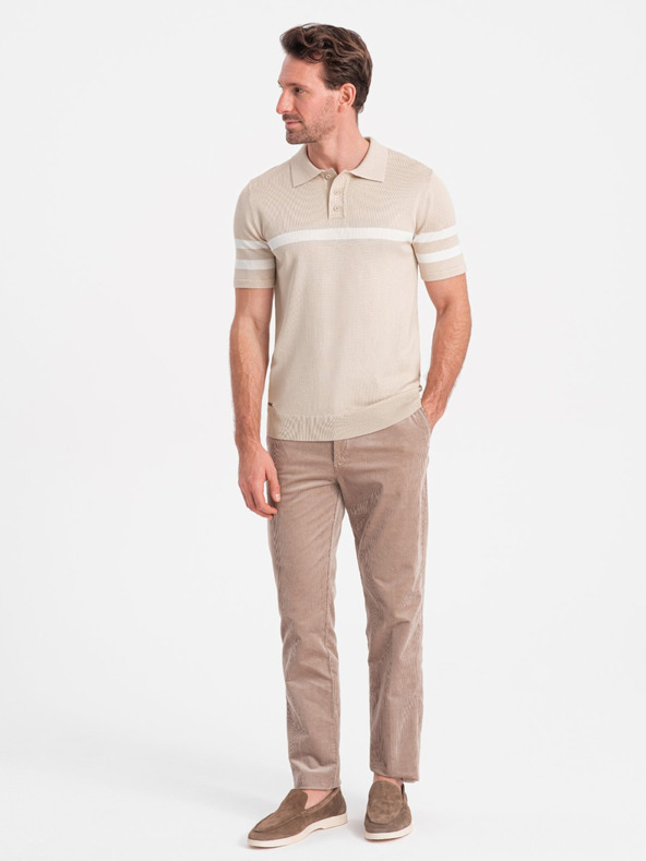 Ombre Clothing Beige Herren-Poloshirt Ombre Kleidung