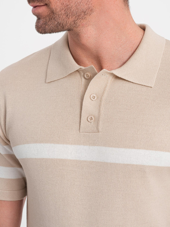Ombre Clothing Beige Herren-Poloshirt Ombre Kleidung