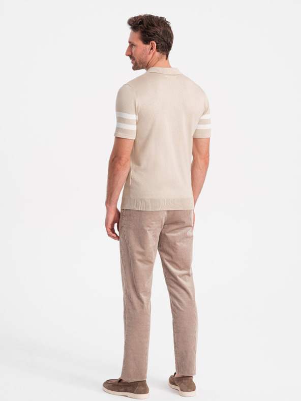 Ombre Clothing Beige Herren-Poloshirt Ombre Kleidung