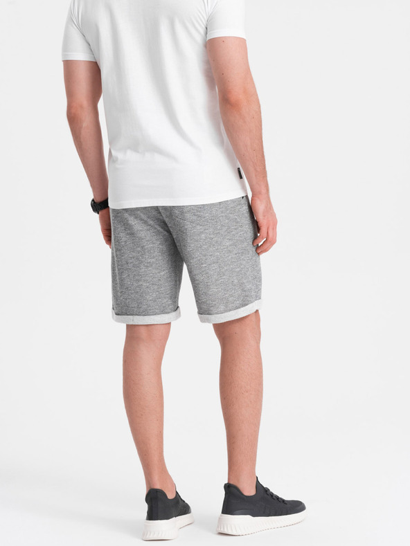 Ombre Clothing Graue gestromte Herren-Shorts Ombre Clothing